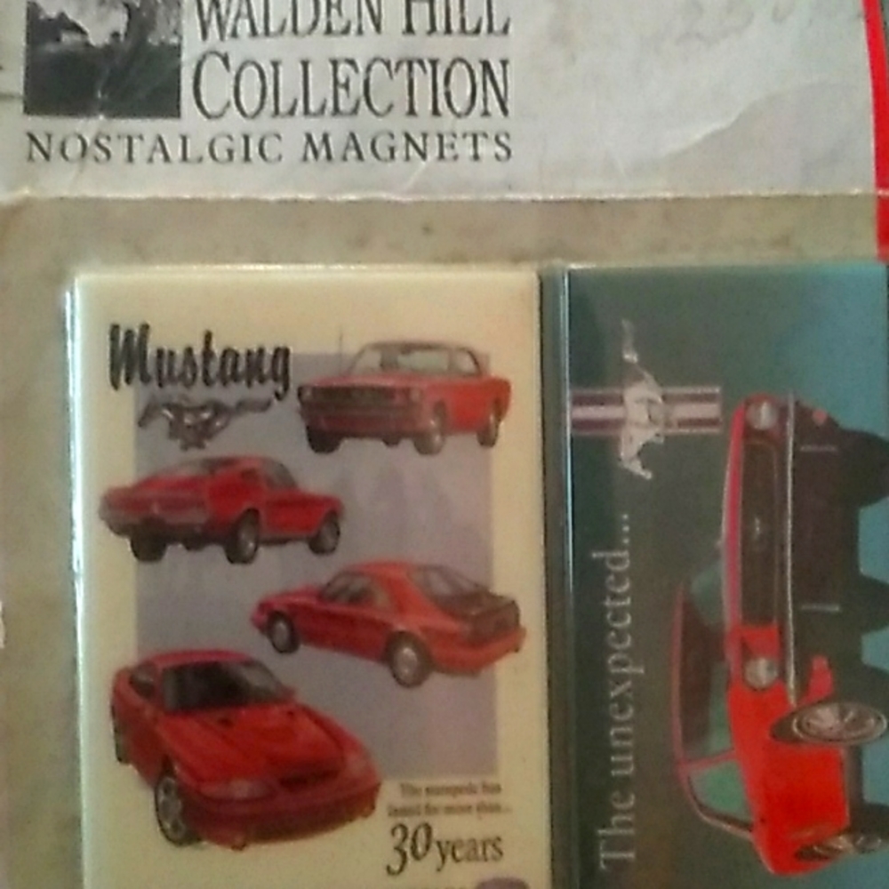 🏁 FORD MUSTANG 🐎NOSTALGIC MAGNETS VINTAGE advertising 🐎 Orig Packaging FORD